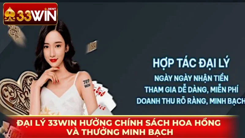 Đại lý 33WIN hưởng chính sách hoa hồng và thưởng minh bạch